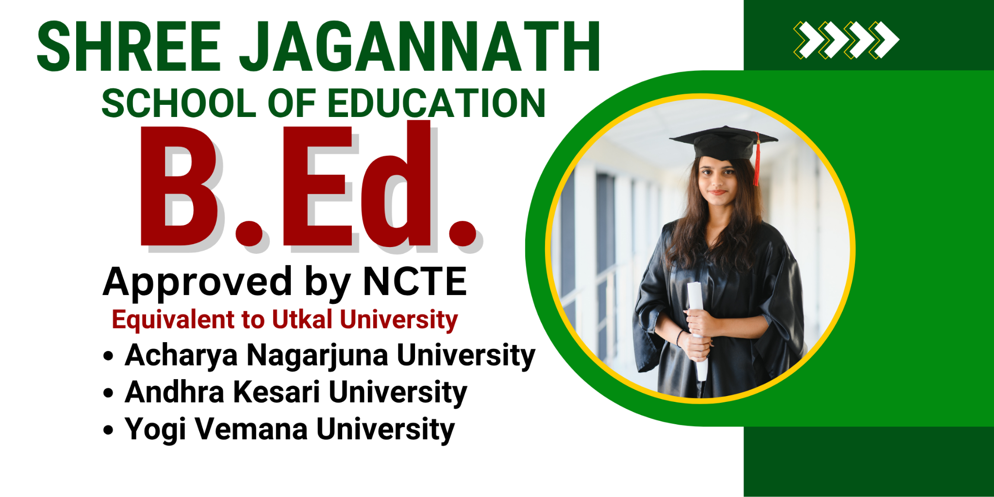 B.Ed. NCTE approved banner