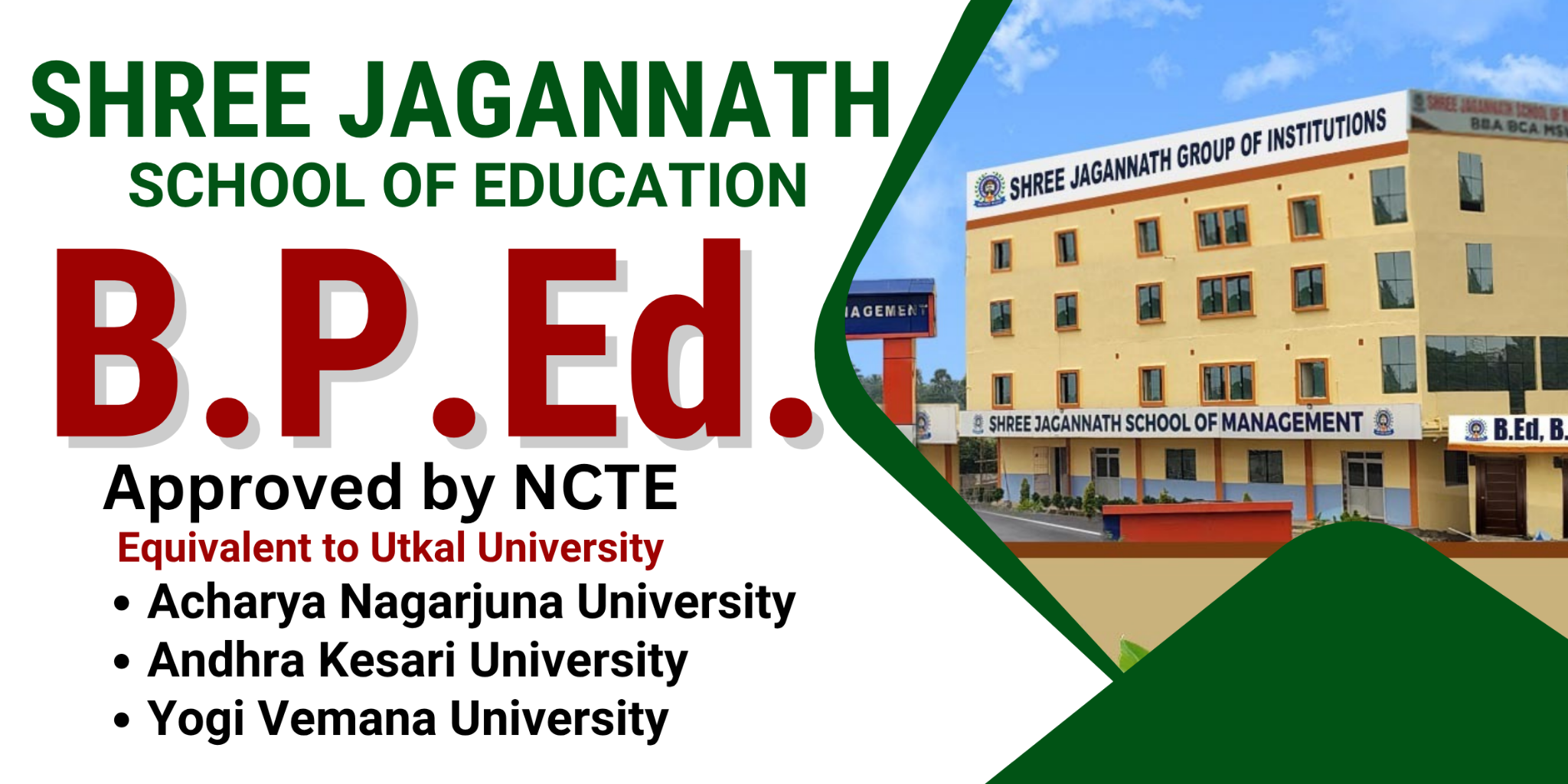 B.P.Ed. NCTE approved banner